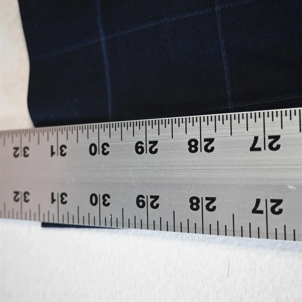 Banana Republic 38x32 Navy Blue Windowpane 485953 Flat Front Straight Mens Pants